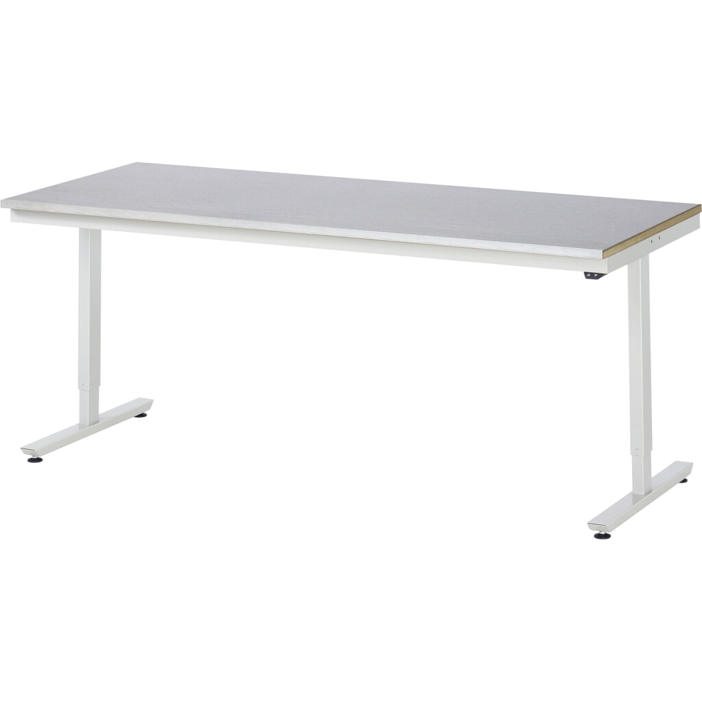 RAU elektrisch höhenverstellbarer Werktisch Serie adlatus 150, HxBxT 720-1.120 x 2.000 x 800 mm, Arbeitsplatte Edelstahlblech-Belag Produktabbildung: RAU elektrisch höhenverstellbarer Werktisch Serie adlatus 150, HxBxT 720-1.120 x 2.000 x 800 mm, Arbeitsplatte Edelstahlblech-Belag