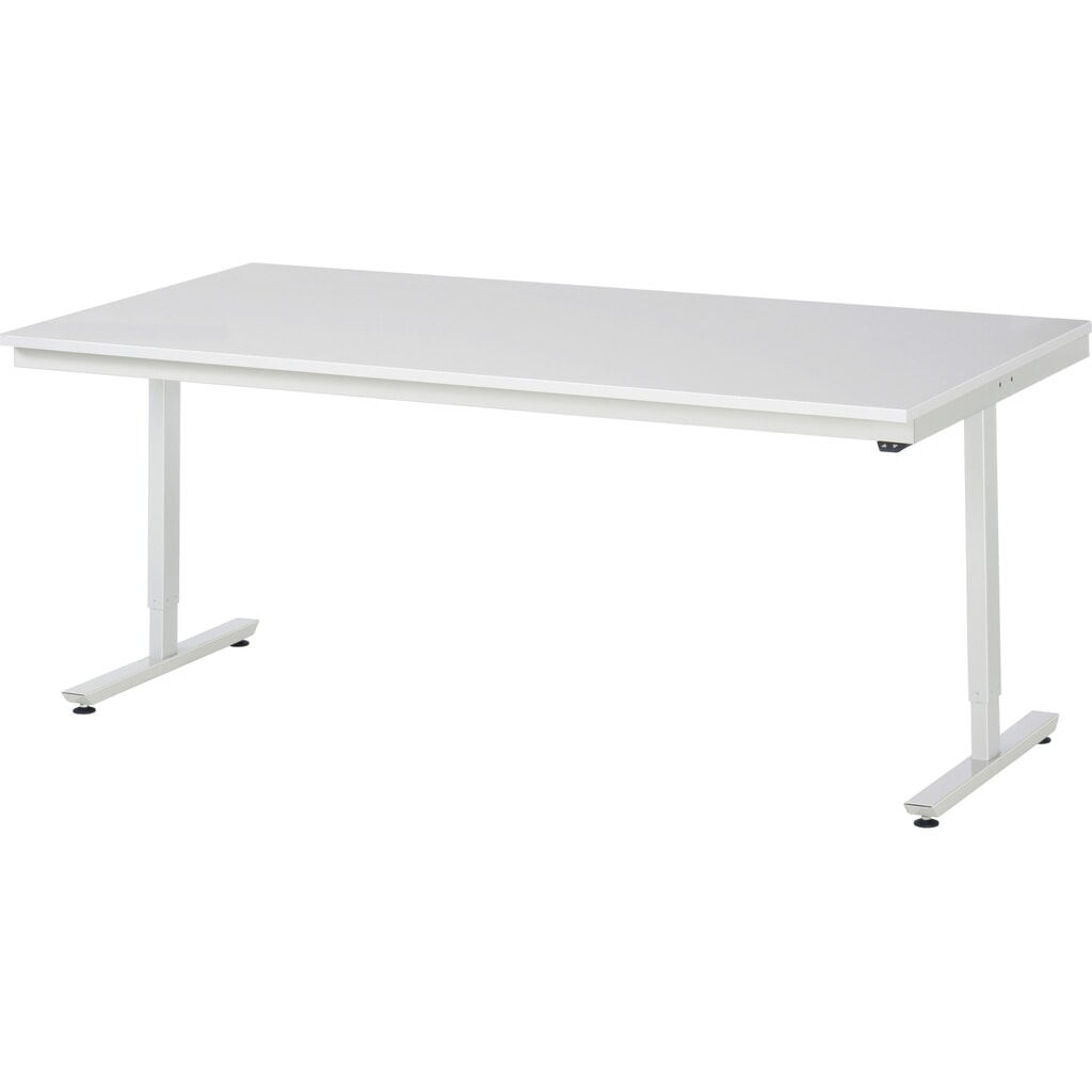 RAU elektrisch höhenverstellbarer Werktisch Serie adlatus 150, HxBxT 720-1.120 x 2.000 x 1.000 mm, Arbeitsplatte EGB-Melamin-Belag Produktabbildung: RAU elektrisch höhenverstellbarer Werktisch Serie adlatus 150, HxBxT 720-1.120 x 2.000 x 1.000 mm, Arbeitsplatte EGB-Melamin-Belag