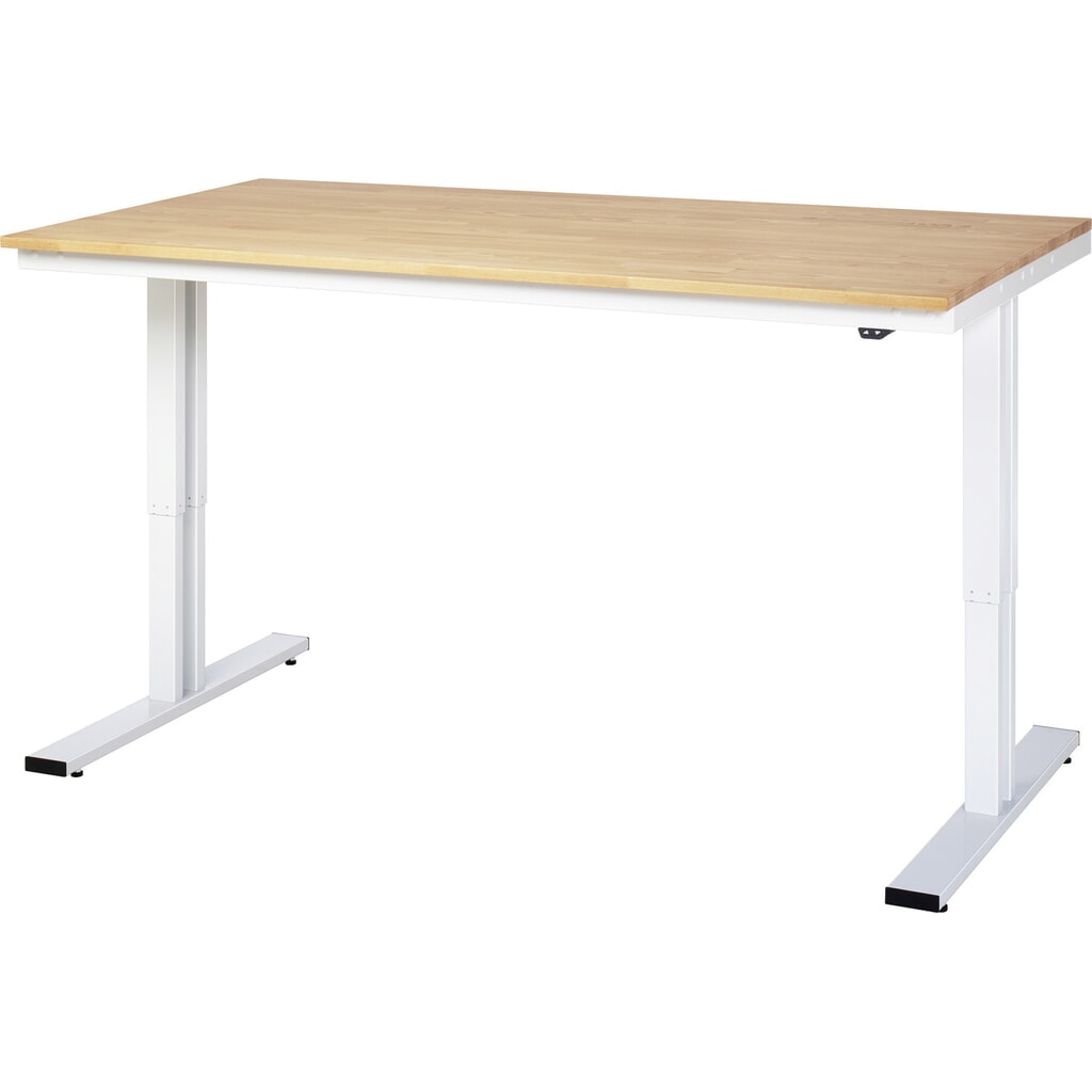 RAU elektrisch höhenverstellbarer Werktisch Serie adlatus 300, HxBxT 720-1.120 x 1.000 x 800 mm, Linoleum-/Universal-Belag Arbeitsplatte Produktabbildung Nr. 4: RAU elektrisch höhenverstellbarer Werktisch Serie adlatus 300, HxBxT 720-1.120 x 1.000 x 800 mm, Linoleum-/Universal-Belag Arbeitsplatte