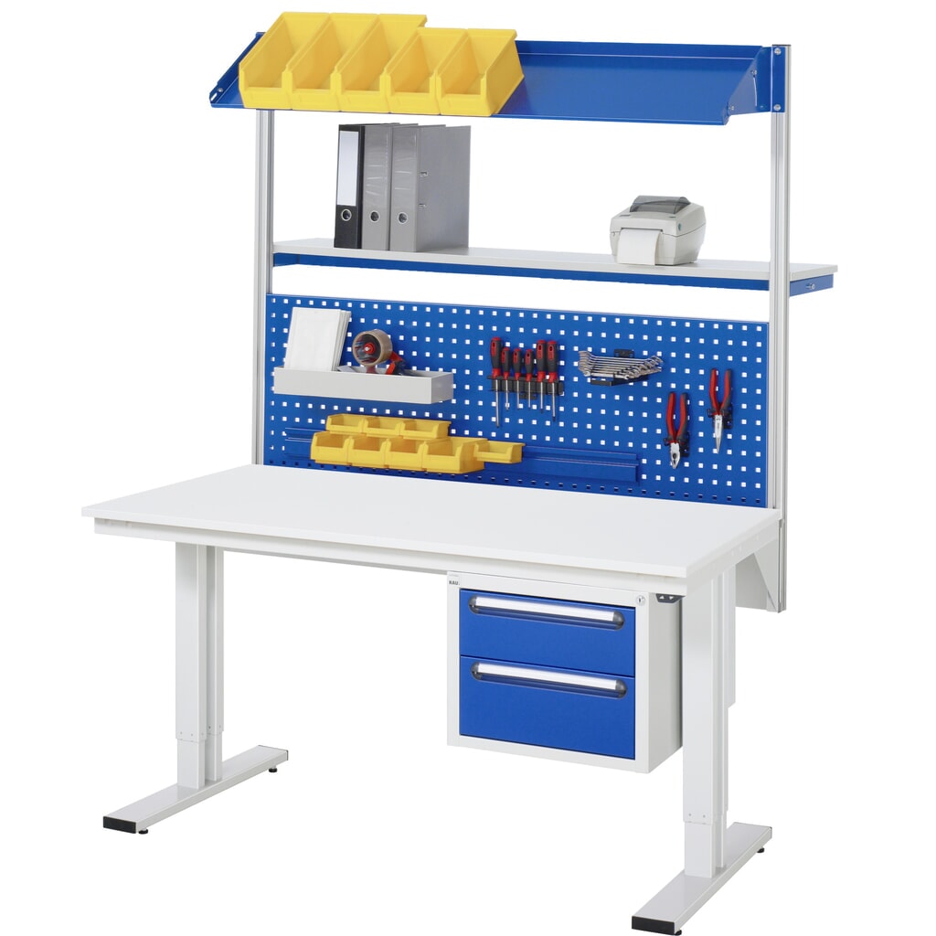 RAU elektrisch höhenverstellbarer Werktisch Serie adlatus 300, HxBxT 720-1.120 x 1.000 x 800 mm, Linoleum-/Universal-Belag Arbeitsplatte Produktabbildung Nr. 6: RAU elektrisch höhenverstellbarer Werktisch Serie adlatus 300, HxBxT 720-1.120 x 1.000 x 800 mm, Linoleum-/Universal-Belag Arbeitsplatte