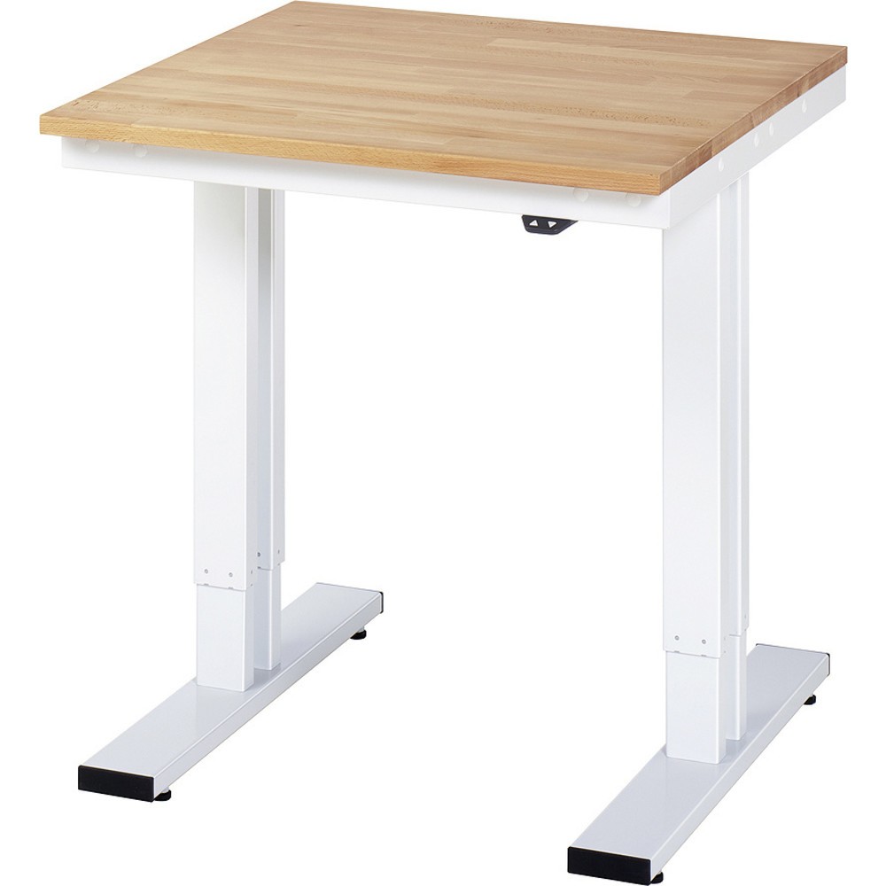 Produktabbildung: RAU elektrisch höhenverstellbarer Werktisch Serie adlatus 300, HxBxT 720-1.120 x 750 x 800 mm, Arbeitsplatte Buche
