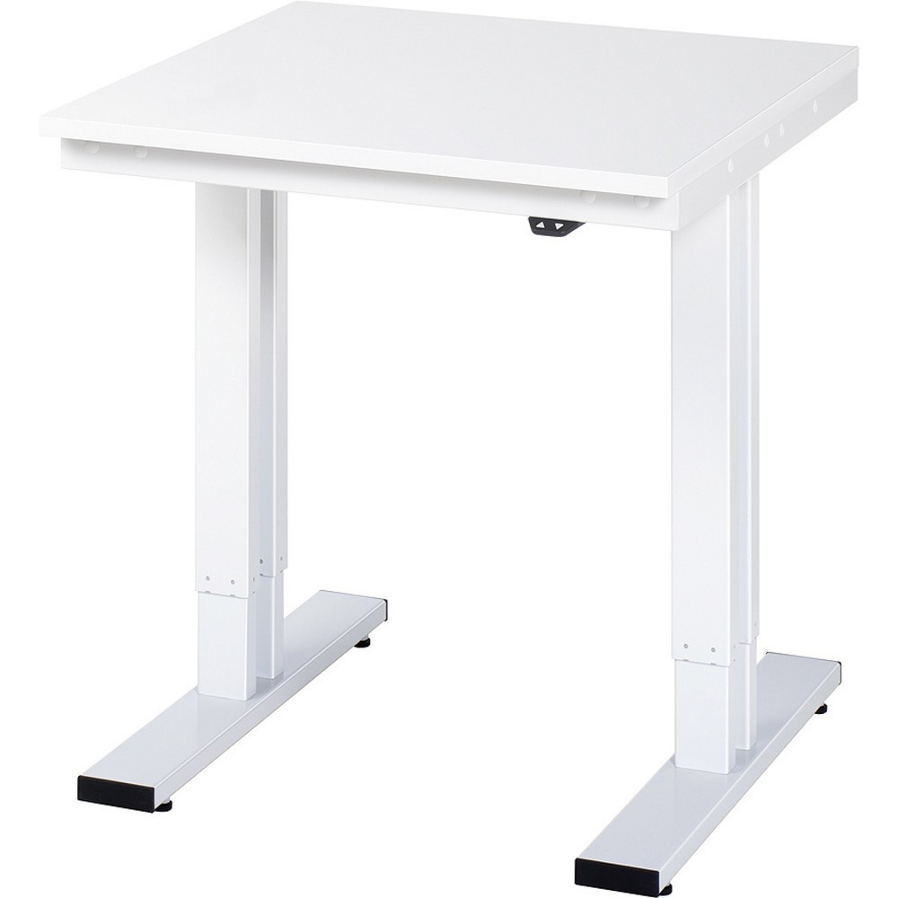 Produktabbildung: RAU elektrisch höhenverstellbarer Werktisch Serie adlatus 300, HxBxT 720-1.120 x 750 x 800 mm, melaminharzbeschichtete Arbeitsplatte