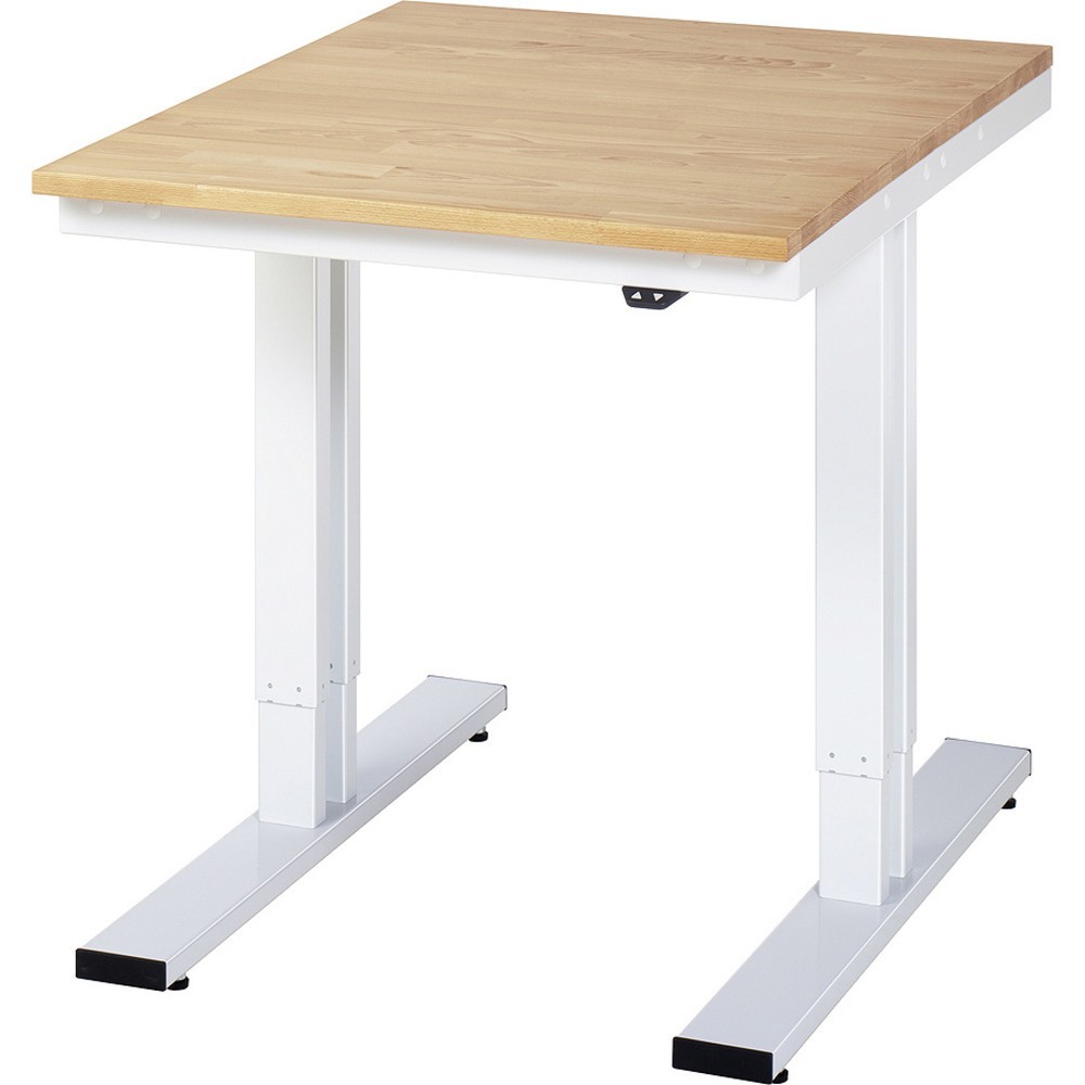 Produktabbildung: RAU elektrisch höhenverstellbarer Werktisch Serie adlatus 300, HxBxT 720-1.120 x 750 x 1.000 mm, Arbeitsplatte Buche