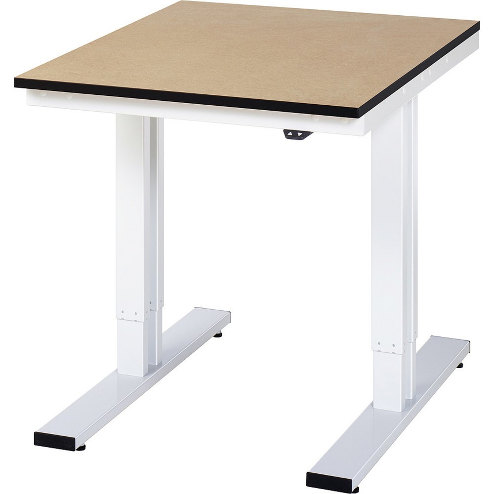 Produktabbildung: RAU elektrisch höhenverstellbarer Werktisch Serie adlatus 300, HxBxT 720-1.120 x 750 x 1.000 mm, MDF Arbeitsplatte