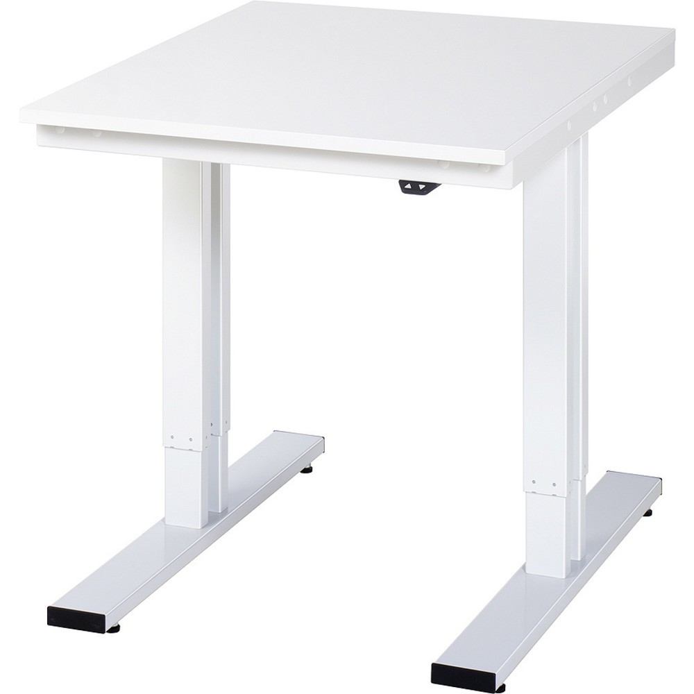 Produktabbildung: RAU elektrisch höhenverstellbarer Werktisch Serie adlatus 300, HxBxT 720-1.120 x 750 x 1.000 mm, melaminharzbeschichtete EGB-Arbeitsplatte