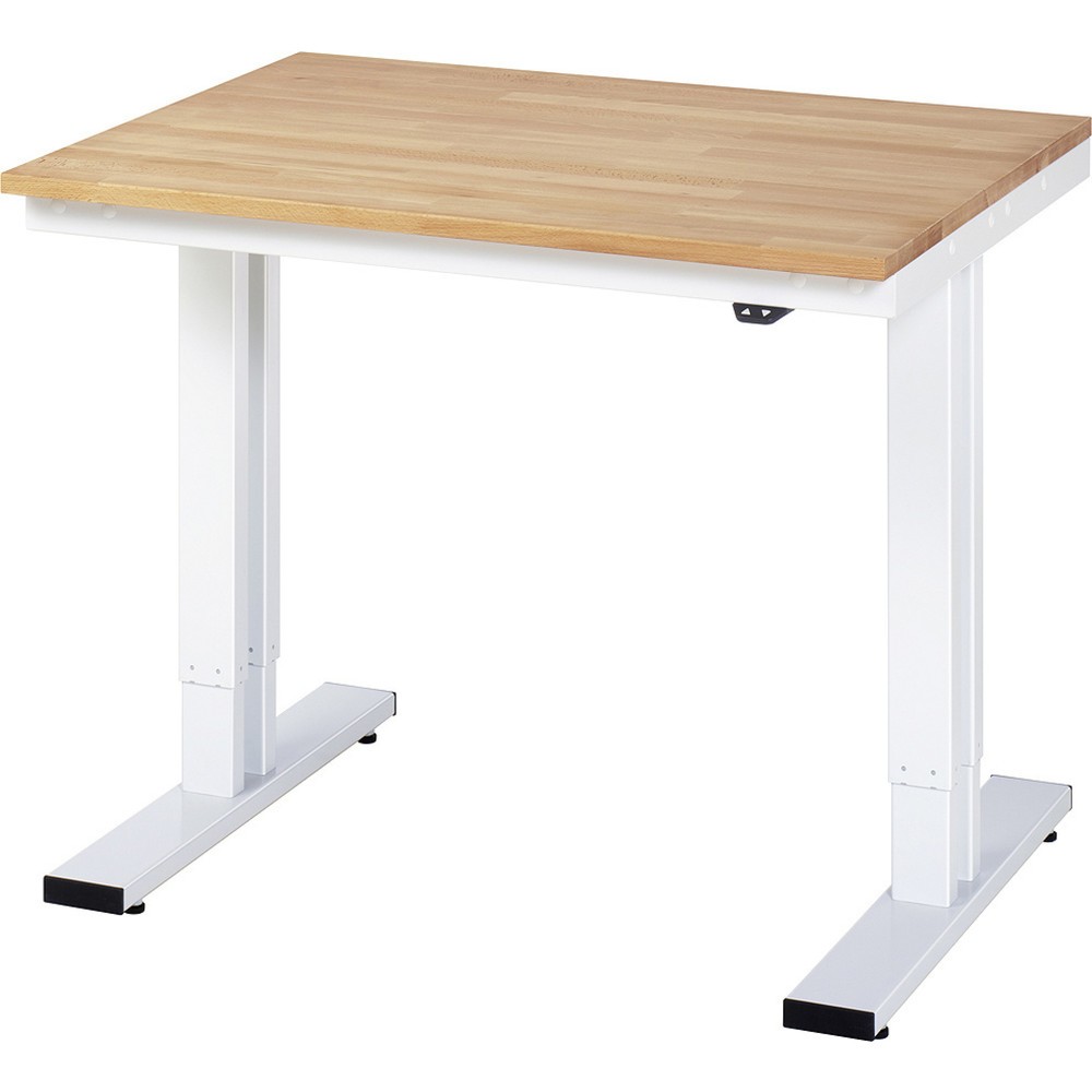 Produktabbildung: RAU elektrisch höhenverstellbarer Werktisch Serie adlatus 300, HxBxT 720-1.120 x 1.000 x 800 mm, Arbeitsplatte Buche