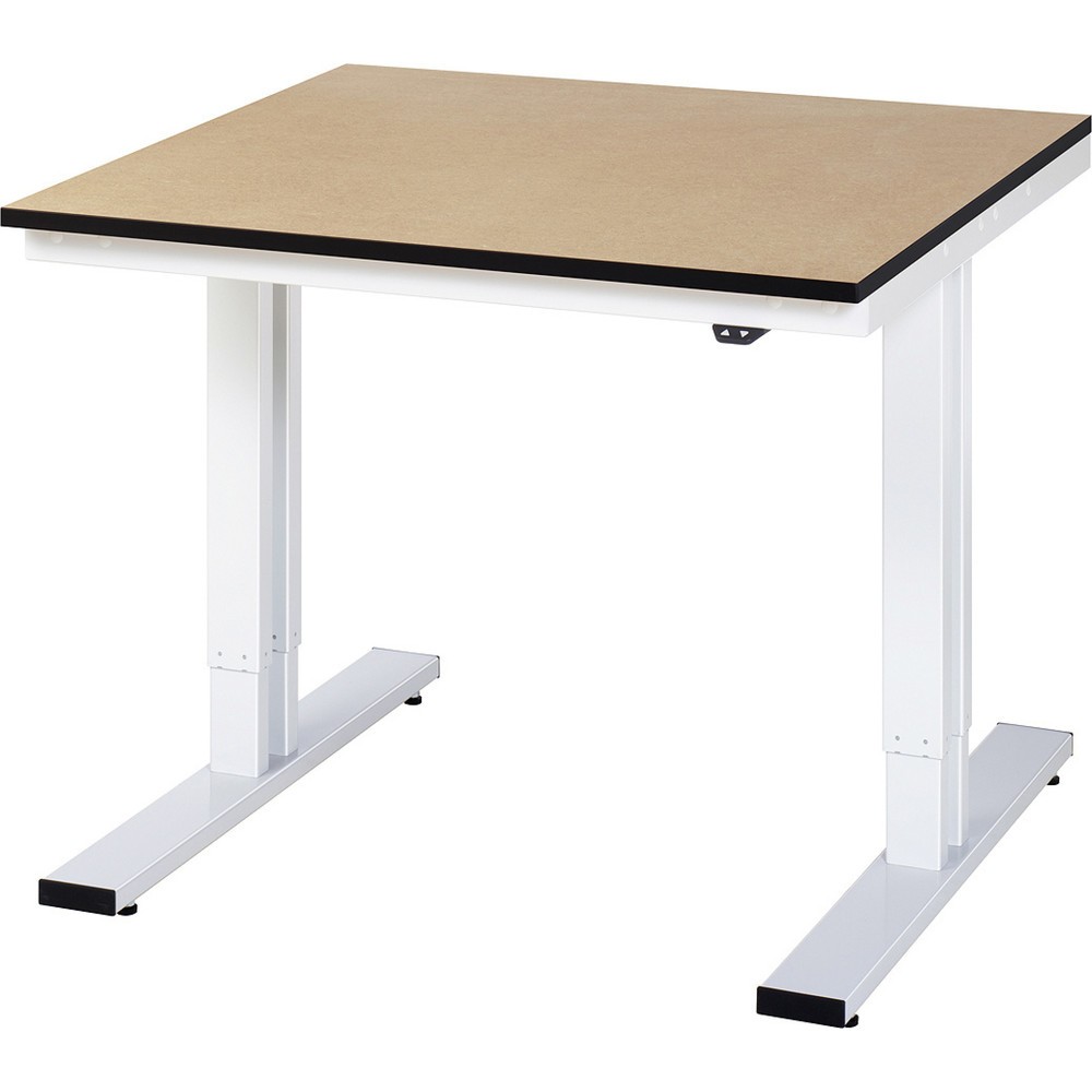 Produktabbildung: RAU elektrisch höhenverstellbarer Werktisch Serie adlatus 300, HxBxT 720-1.120 x 1.000 x 1.000 mm, MDF Arbeitsplatte