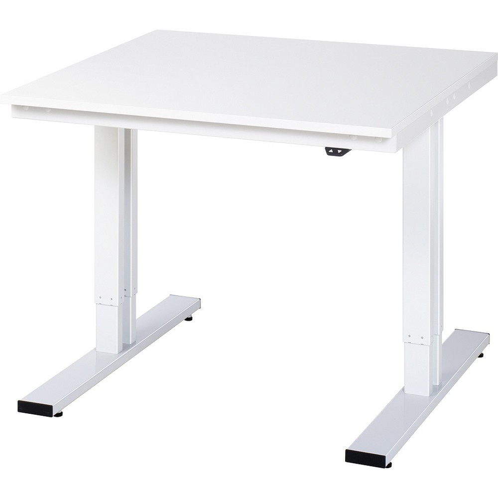 Produktabbildung: RAU elektrisch höhenverstellbarer Werktisch Serie adlatus 300, HxBxT 720-1.120 x 1.000 x 1.000 mm, melaminharzbeschichtete Arbeitsplatte