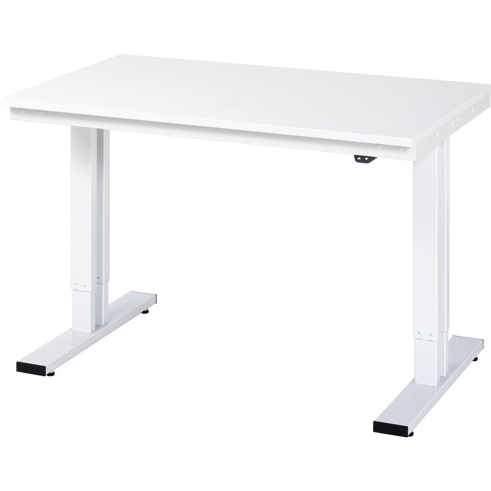 Produktabbildung: RAU elektrisch höhenverstellbarer Werktisch Serie adlatus 300, HxBxT 720-1.120 x 1.250 x 800 mm, melaminharzbeschichtete EGB-Arbeitsplatte