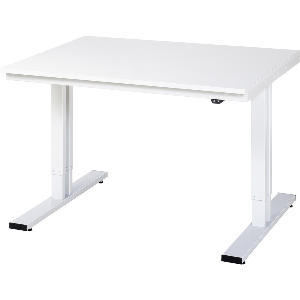 Produktabbildung: RAU elektrisch höhenverstellbarer Werktisch Serie adlatus 300, HxBxT 720-1.120 x 1.250 x 1.000 mm, melaminharzbeschichtete EGB-Arbeitsplatte