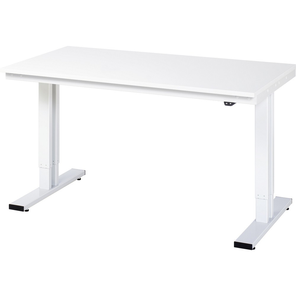 Produktabbildung: RAU elektrisch höhenverstellbarer Werktisch Serie adlatus 300, HxBxT 720-1.120 x 1.500 x 800 mm, melaminharzbeschichtete EGB-Arbeitsplatte