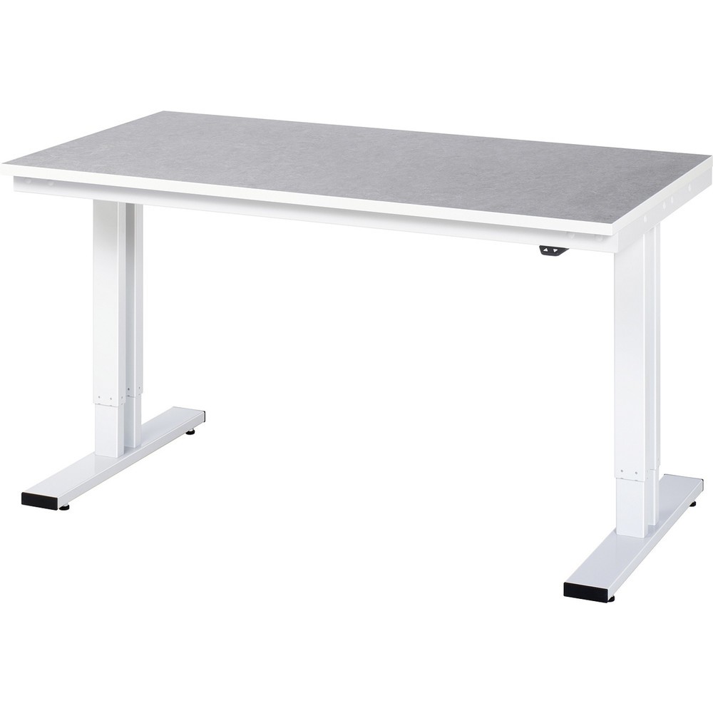 Produktabbildung: RAU elektrisch höhenverstellbarer Werktisch Serie adlatus 300, HxBxT 720-1.120 x 1.500 x 800 mm, Linoleum-/Universal-Belag Arbeitsplatte