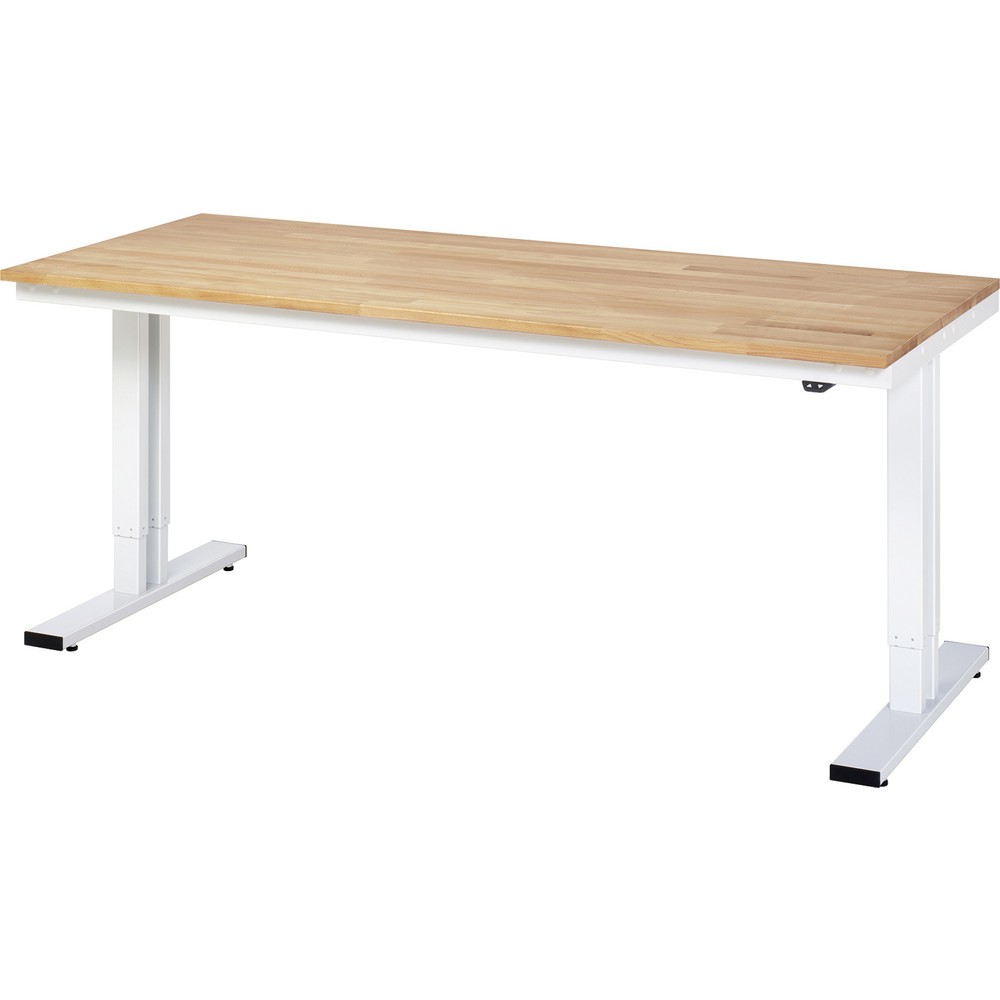 Produktabbildung: RAU elektrisch höhenverstellbarer Werktisch Serie adlatus 300, HxBxT 720-1.120 x 2.000 x 800 mm, Arbeitsplatte Buche