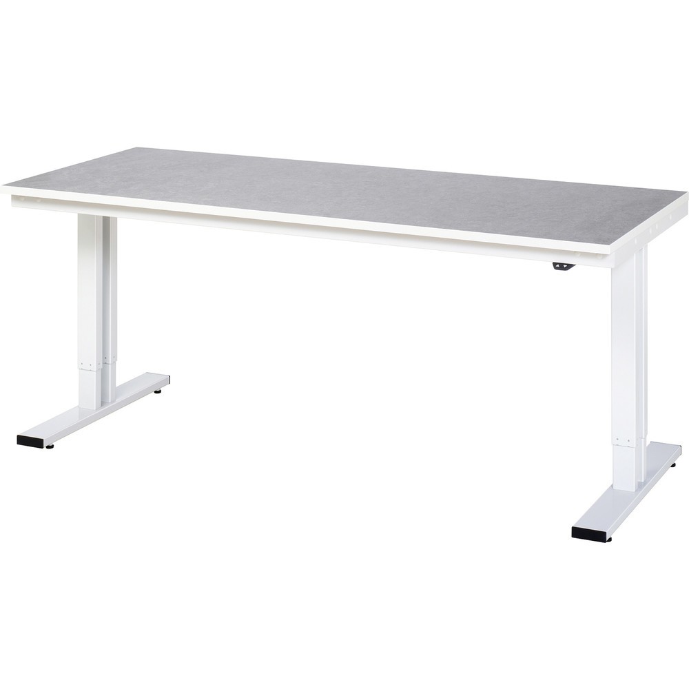 Produktabbildung: RAU elektrisch höhenverstellbarer Werktisch Serie adlatus 300, HxBxT 720-1.120 x 2.000 x 800 mm, Linoleum-/Universal-Belag Arbeitsplatte