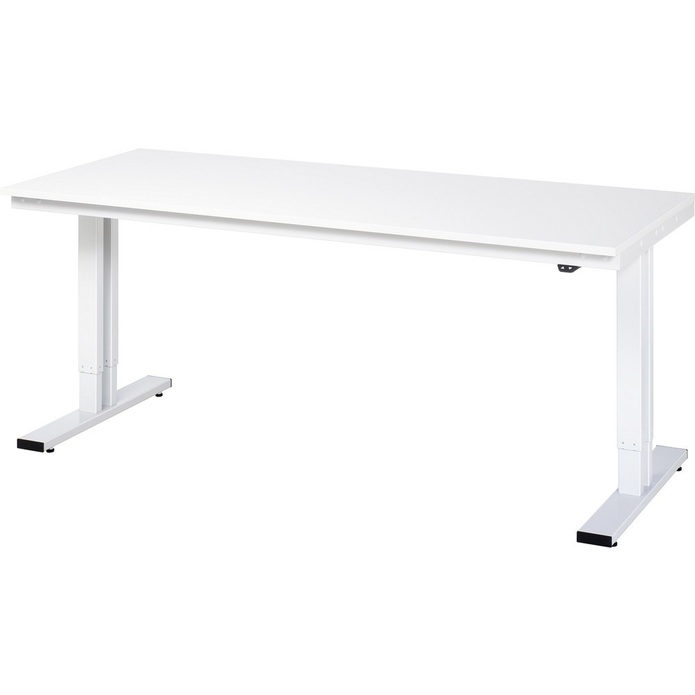Produktabbildung: RAU elektrisch höhenverstellbarer Werktisch Serie adlatus 300, HxBxT 720-1.120 x 2.000 x 800 mm, melaminharzbeschichtete Arbeitsplatte