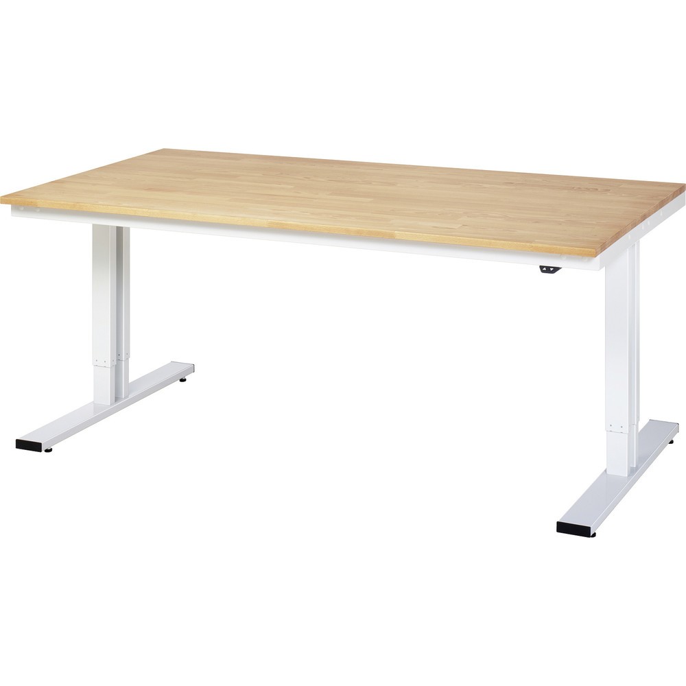 Produktabbildung: RAU elektrisch höhenverstellbarer Werktisch Serie adlatus 300, HxBxT 720-1.120 x 2.000 x 1.000 mm, Arbeitsplatte Buche