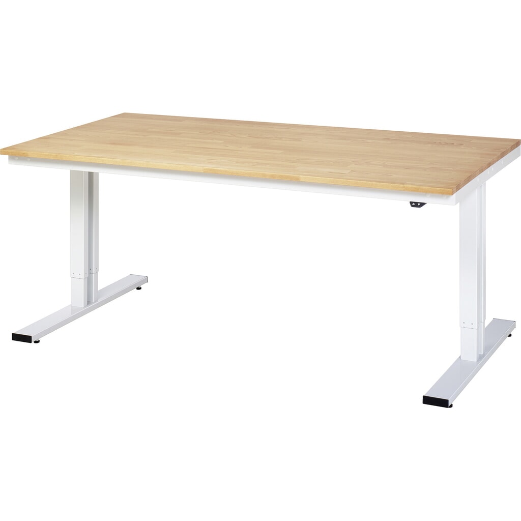 RAU elektrisch höhenverstellbarer Werktisch Serie adlatus 300, HxBxT 720-1.120 x 2.000 x 1.000 mm, Arbeitsplatte Buche Produktabbildung: RAU elektrisch höhenverstellbarer Werktisch Serie adlatus 300, HxBxT 720-1.120 x 2.000 x 1.000 mm, Arbeitsplatte Buche