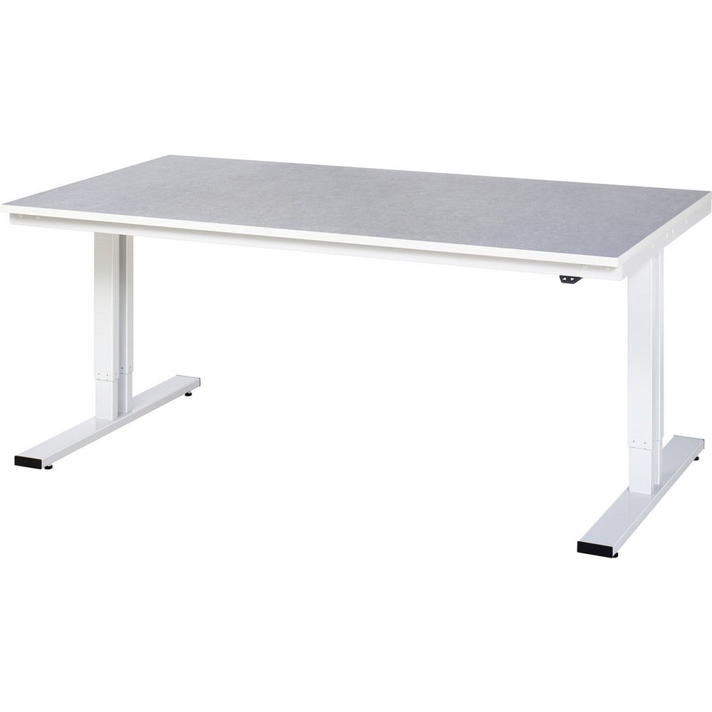 Produktabbildung: RAU elektrisch höhenverstellbarer Werktisch Serie adlatus 300, HxBxT 720-1.120 x 2.000 x 1.000 mm, Linoleum-/Universal-Belag Arbeitsplatte