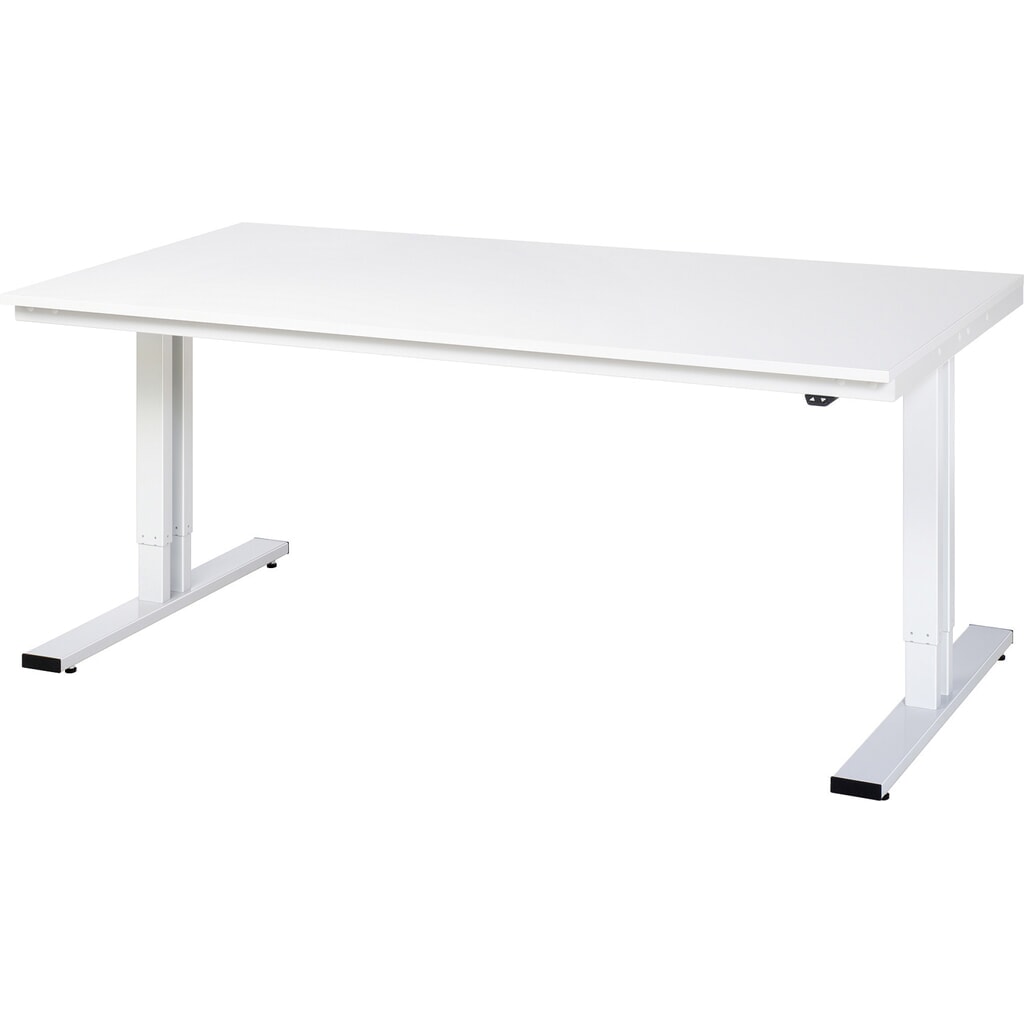 RAU elektrisch höhenverstellbarer Werktisch Serie adlatus 300, HxBxT 720-1.120 x 2.000 x 1.000 mm, melaminharzbeschichtete Arbeitsplatte Produktabbildung: RAU elektrisch höhenverstellbarer Werktisch Serie adlatus 300, HxBxT 720-1.120 x 2.000 x 1.000 mm, melaminharzbeschichtete Arbeitsplatte