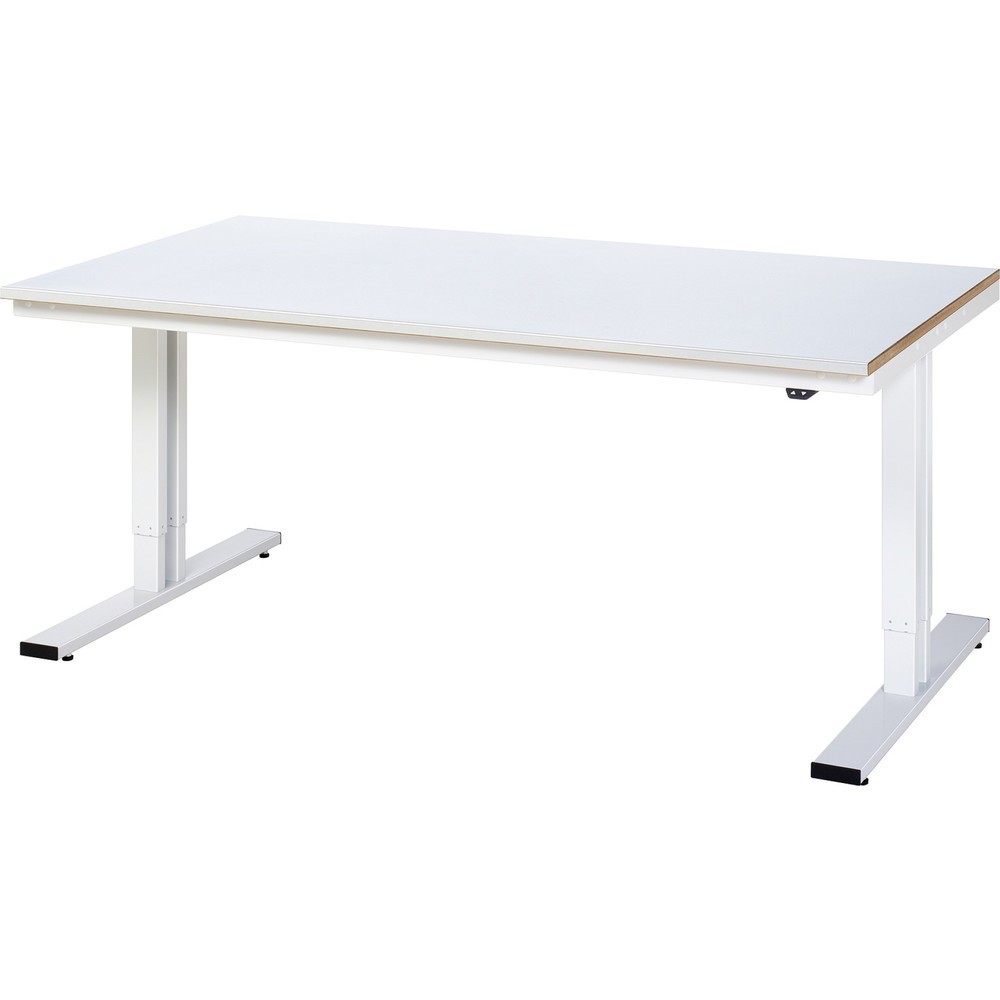 Produktabbildung: RAU elektrisch höhenverstellbarer Werktisch Serie adlatus 300, HxBxT 720-1.120 x 2.000 x 1.000 mm, Stahlblechbelag Arbeitplatte