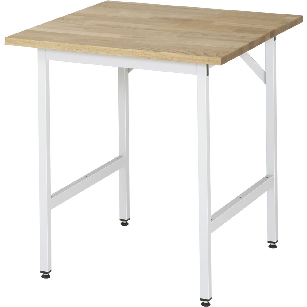 Produktabbildung: RAU höhenverstellbarer Werktisch Serie JERRY, HxBxT 800-850 x 750 x 800 mm, Arbeitsplatte Buche-Massiv