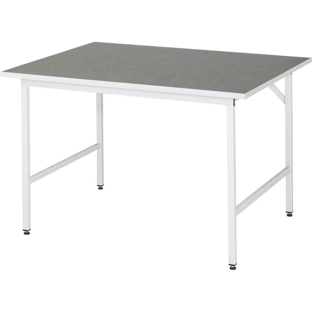 RAU höhenverstellbarer Werktisch Serie JERRY, HxBxT 800-850 x 1.250 x 1.000 mm, Arbeitsplatte Universal-/Linoleum-Belag Produktabbildung: RAU höhenverstellbarer Werktisch Serie JERRY, HxBxT 800-850 x 1.250 x 1.000 mm, Arbeitsplatte Universal-/Linoleum-Belag