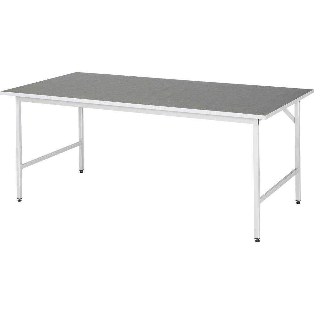Produktabbildung: RAU höhenverstellbarer Werktisch Serie JERRY, HxBxT 800-850 x 2.500 x 1.000 mm, Arbeitsplatte Universal-/Linoleum-Belag