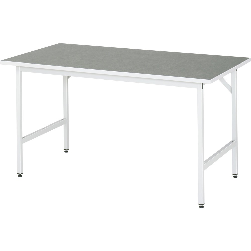 Produktabbildung Nr. 1: RAU höhenverstellbarer Werktisch Serie JERRY, HxBxT 800-850 x 1.500 x 800 mm, Arbeitsplatte Universal-/Linoleum-Belag