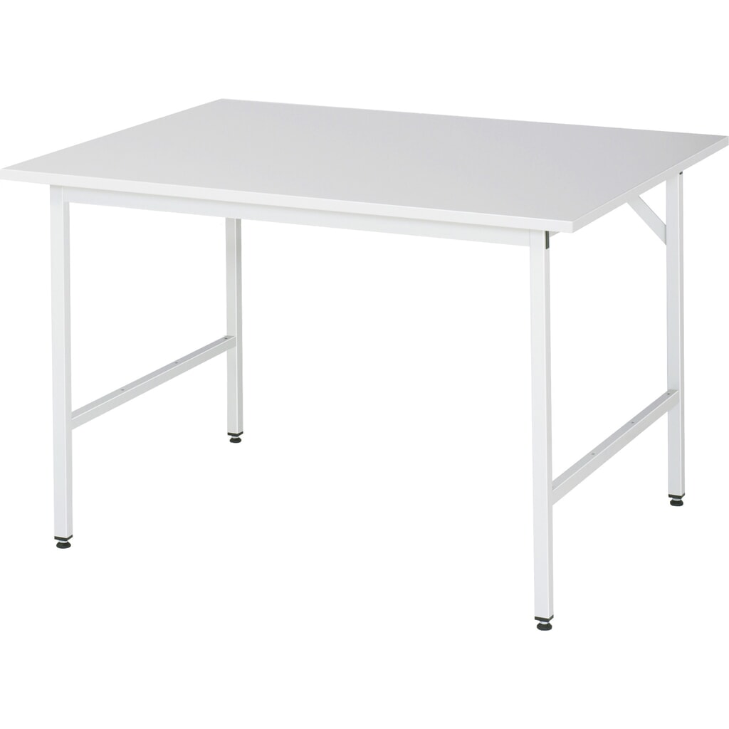 Produktabbildung: RAU höhenverstellbarer Werktisch Serie JERRY, HxBxT 800-850 x 1.250 x 1.000 mm, Arbeitsplatte Melamin-Belag