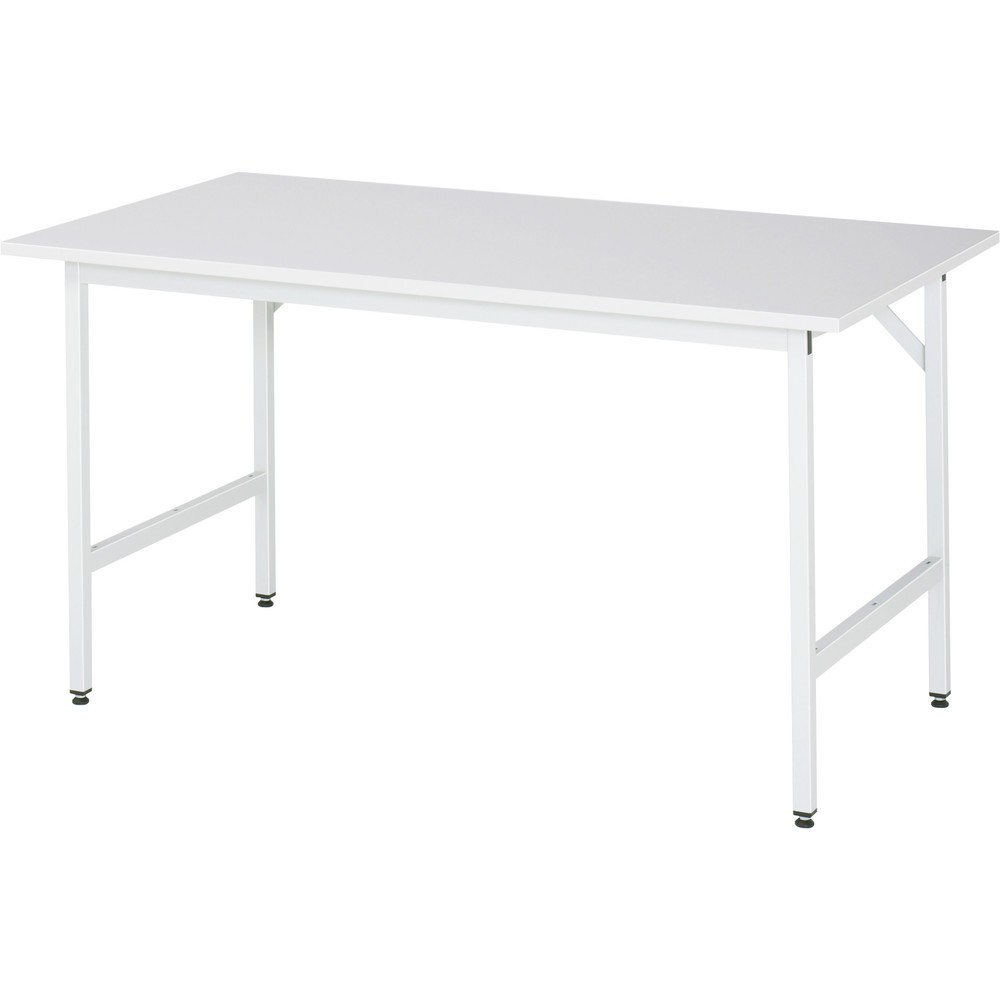 Produktabbildung: RAU höhenverstellbarer Werktisch Serie JERRY, HxBxT 800-850 x 1.500 x 800 mm, Arbeitsplatte EGB-Melamin-Belag