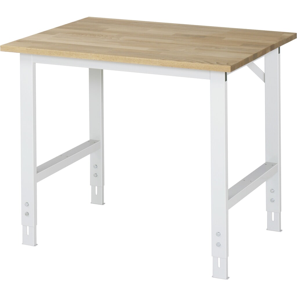 RAU höhenverstellbarer Werktisch Serie TOM, HxBxT 760-1.080 x 1.000 x 800 mm, Arbeitsplatte Buche-Massiv Produktabbildung: RAU höhenverstellbarer Werktisch Serie TOM, HxBxT 760-1.080 x 1.000 x 800 mm, Arbeitsplatte Buche-Massiv