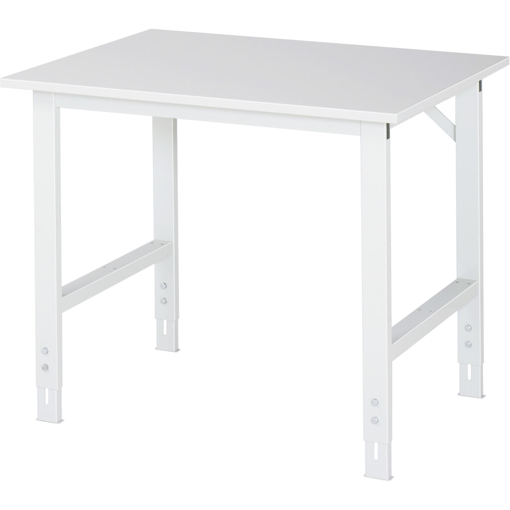 Produktabbildung: RAU höhenverstellbarer Werktisch Serie TOM, HxBxT 760-1.080 x 1.000 x 800 mm, Arbeitsplatte Melamin-Belag