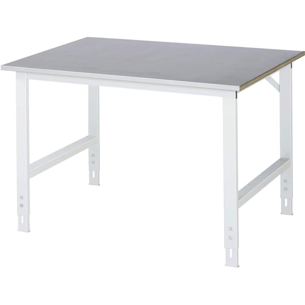 RAU höhenverstellbarer Werktisch Serie TOM, HxBxT 760-1.080 x 1.250 x 1.000 mm, Arbeitsplatte Stahlblechbelag Produktabbildung: RAU höhenverstellbarer Werktisch Serie TOM, HxBxT 760-1.080 x 1.250 x 1.000 mm, Arbeitsplatte Stahlblechbelag