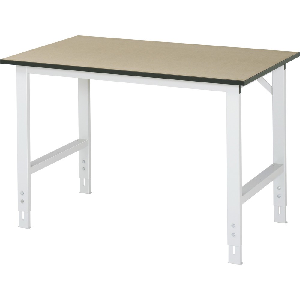Produktabbildung: RAU höhenverstellbarer Werktisch Serie TOM, HxBxT 760-1.080 x 1.250 x 800 mm, MDF Arbeitsplatte