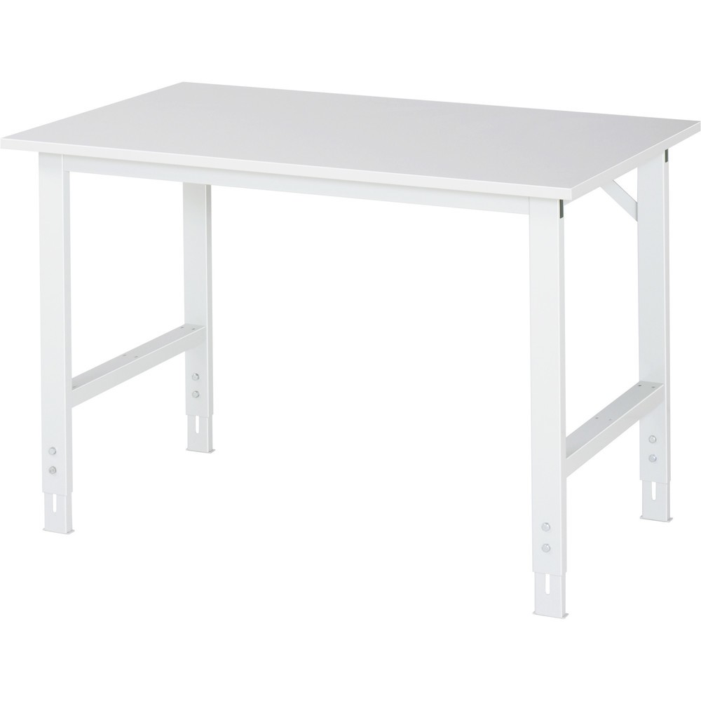 Produktabbildung: RAU höhenverstellbarer Werktisch Serie TOM, HxBxT 760-1.080 x 1.250 x 800 mm, Arbeitsplatte Melamin-Belag