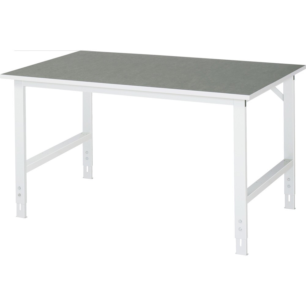 Produktabbildung: RAU höhenverstellbarer Werktisch Serie TOM, HxBxT 760-1.080 x 1.500 x 1.000 mm, Arbeitsplatte Linoleum-/Universal-Belag