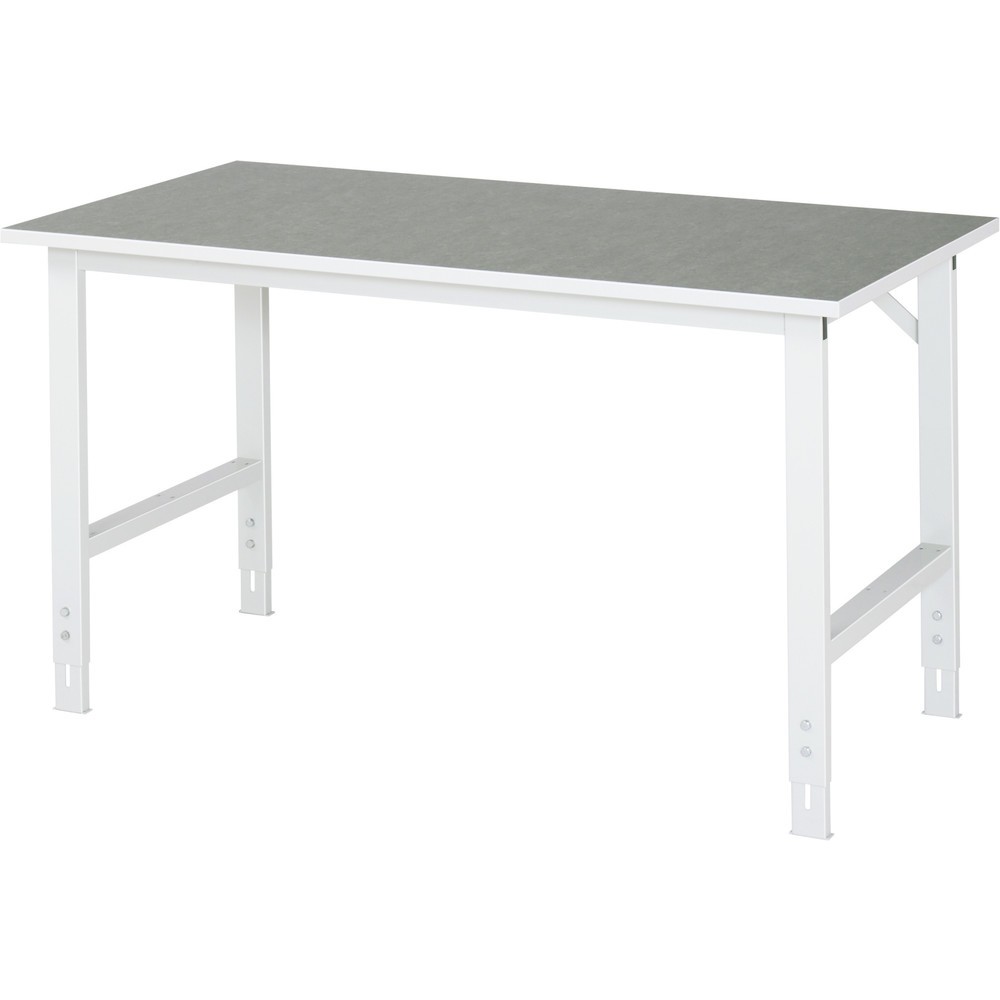 Produktabbildung: RAU höhenverstellbarer Werktisch Serie TOM, HxBxT 760-1.080 x 1.500 x 800 mm, Arbeitsplatte Linoleum-/Universal-Belag