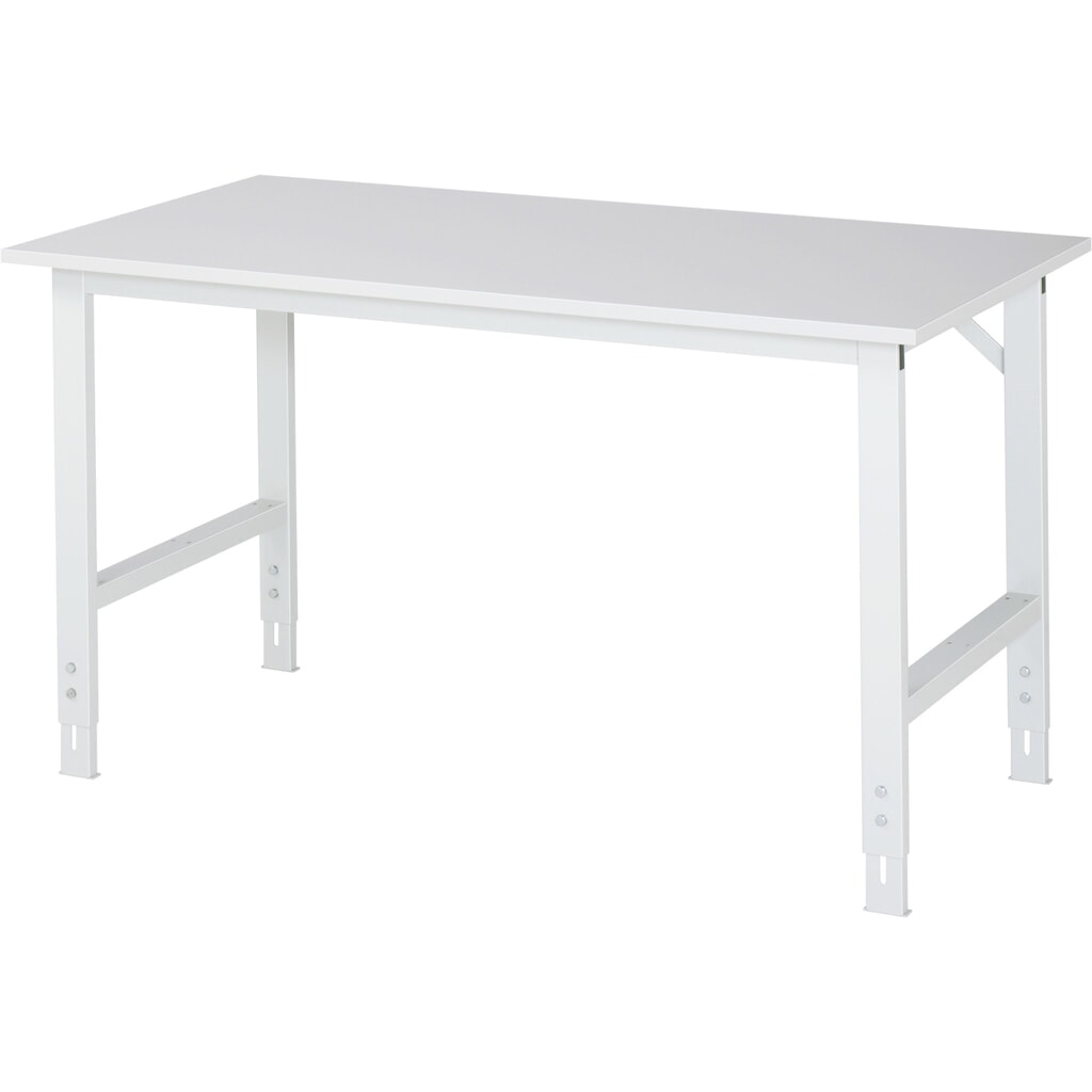 Produktabbildung: RAU höhenverstellbarer Werktisch Serie TOM, HxBxT 760-1.080 x 1.500 x 800 mm, Arbeitsplatte Melamin-Belag