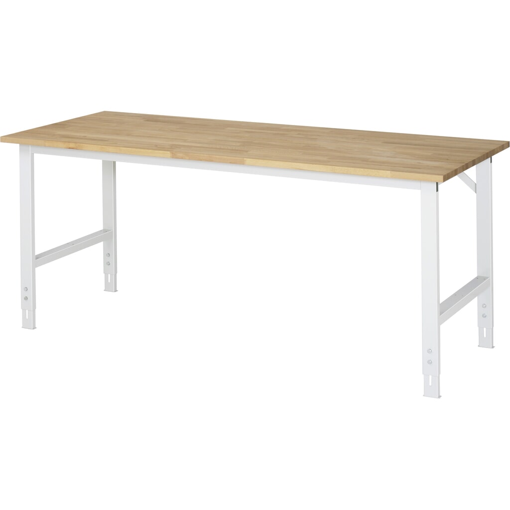 RAU höhenverstellbarer Werktisch Serie TOM, HxBxT 760-1.080 x 2.000 x 800 mm, Arbeitsplatte Buche-Massiv Produktabbildung: RAU höhenverstellbarer Werktisch Serie TOM, HxBxT 760-1.080 x 2.000 x 800 mm, Arbeitsplatte Buche-Massiv
