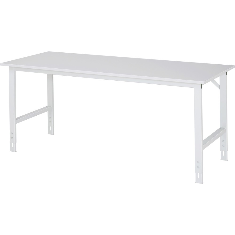 Produktabbildung: RAU höhenverstellbarer Werktisch Serie TOM, HxBxT 760-1.080 x 2.000 x 800 mm, Arbeitsplatte EGB-Melaminbelag