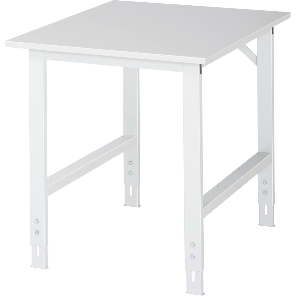 Produktabbildung: RAU höhenverstellbarer Werktisch Serie TOM, HxBxT 760-1.080 x 750 x 1.000 mm, Arbeitsplatte EGB-Melaminbelag
