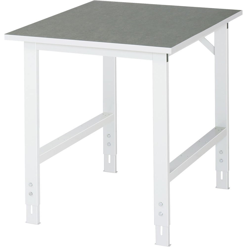 Produktabbildung: RAU höhenverstellbarer Werktisch Serie TOM, HxBxT 760-1.080 x 750 x 1.000 mm, Arbeitsplatte Linoleum-/Universal-Belag