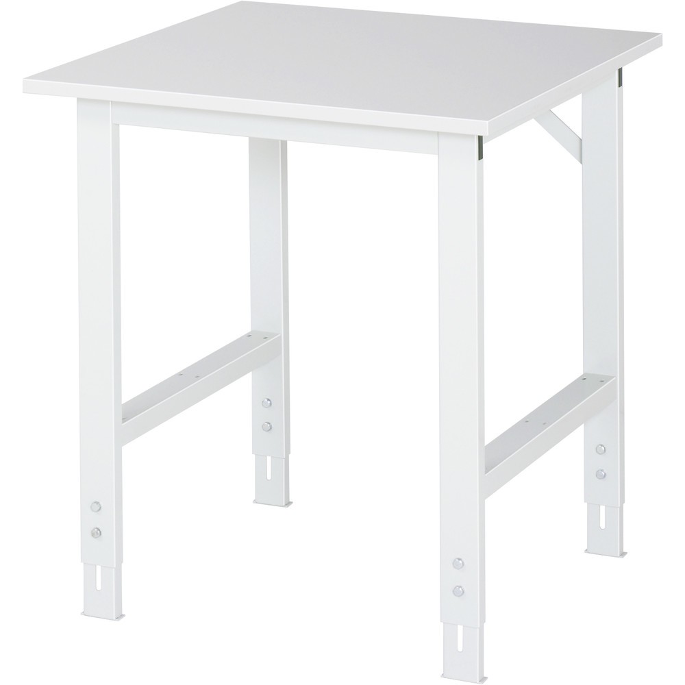 Produktabbildung: RAU höhenverstellbarer Werktisch Serie TOM, HxBxT 760-1.080 x 750 x 800 mm, Arbeitsplatte EGB-Melaminbelag