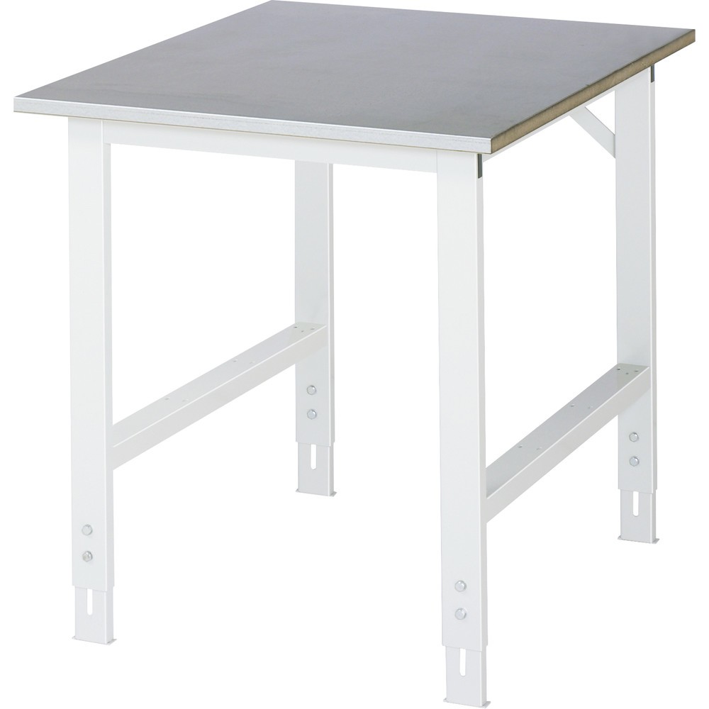 Produktabbildung: RAU höhenverstellbarer Werktisch Serie TOM, HxBxT 760-1.080 x 750 x 1.000 mm, Arbeitsplatte Stahlblechbelag