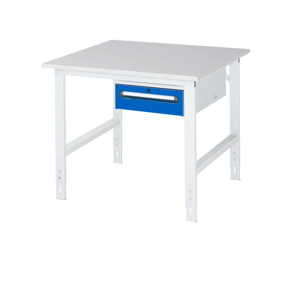Produktabbildung Nr. 1: RAU höhenverstellbarer Werktisch Serie TOM, HxBxT 760-1.080 x 1.000 x 1.000 mm, 1 Schublade, Arbeitsplatte Melamin-Belag