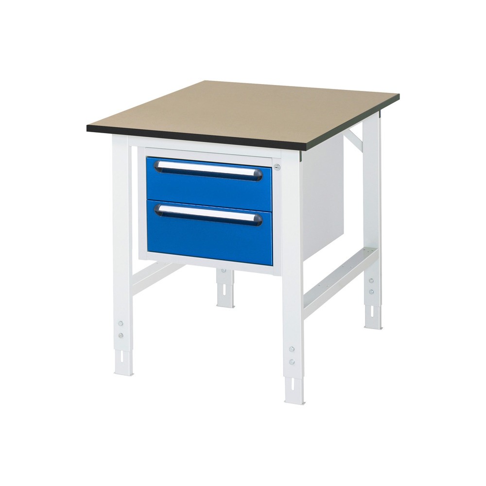 Produktabbildung Nr. 1: RAU höhenverstellbarer Werktisch Serie TOM, HxBxT 760-1.080 x 750 x 1.000 mm, 2 Schubladen, MDF Arbeitsplatte