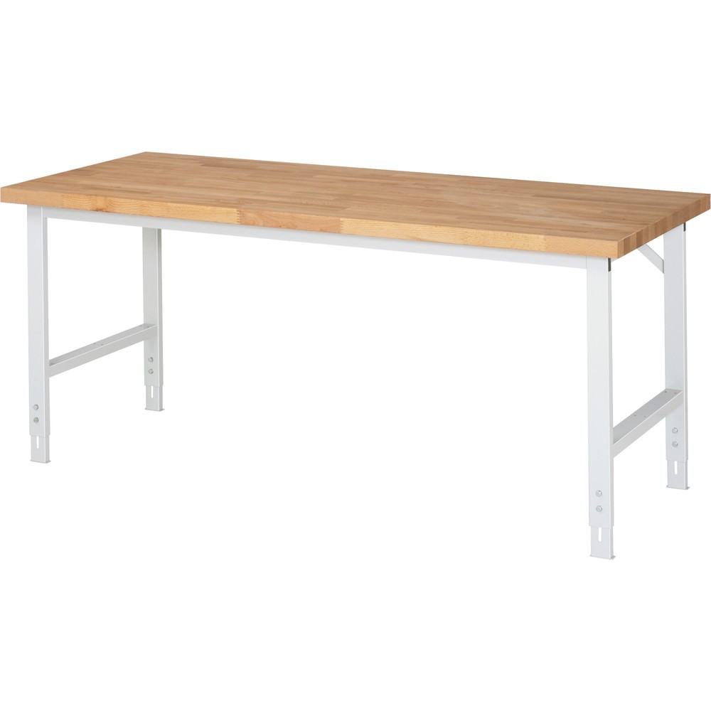 Produktabbildung: RAU höhenverstellbarer Werktisch Serie TOM, HxBxT 780-1.100 x 2.000 x 700 mm, Buche Furnier