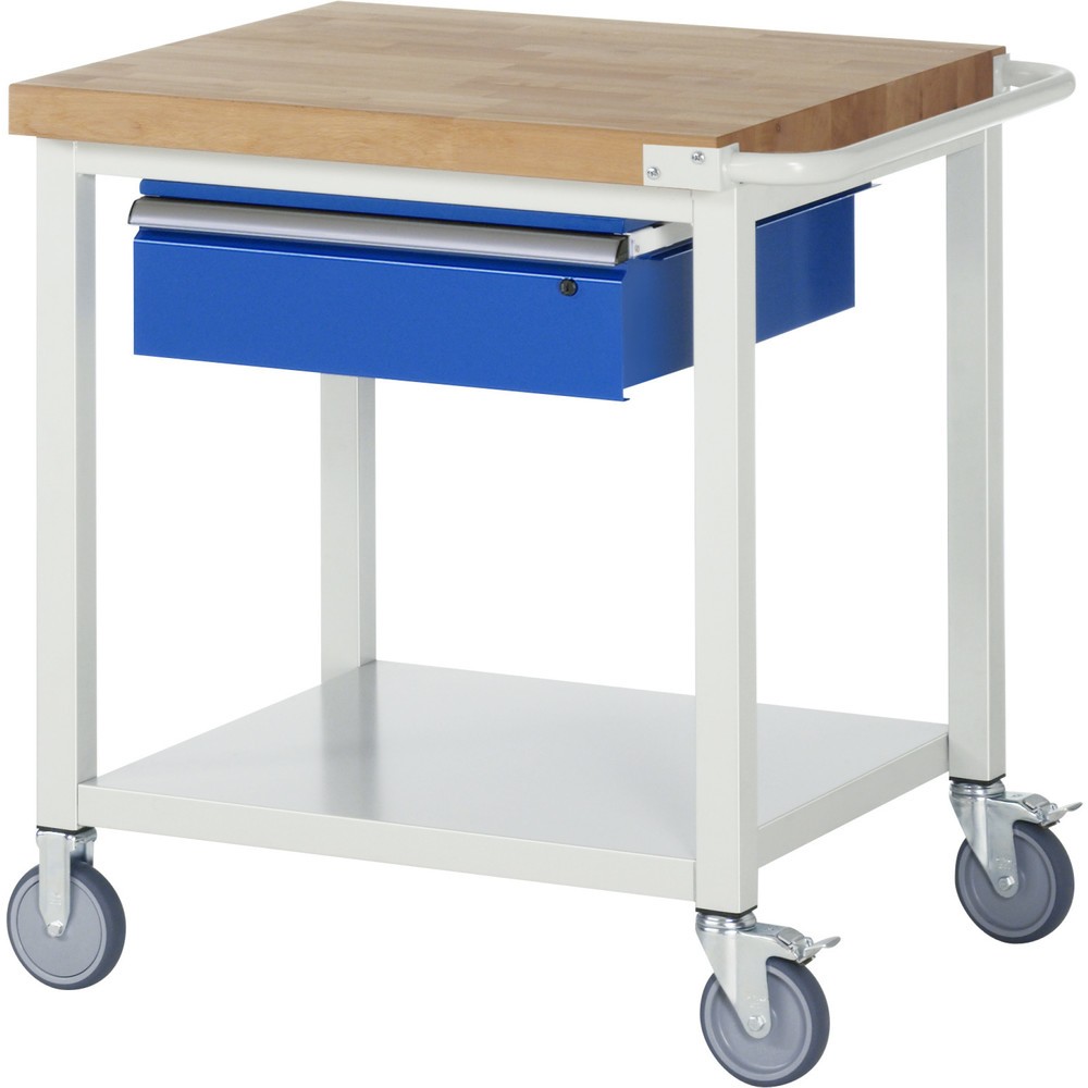 Produktabbildung Nr. 1: RAU mobile Werkbank Serie 8000, HxBxT 880-1.080 x 750 x 700 mm, 1 Schublade 1 x 150 mm, Schubladen-TK 50 kg