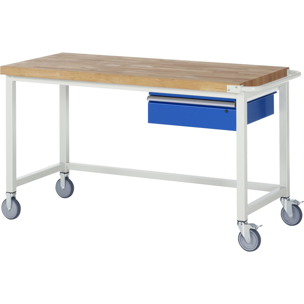 Produktabbildung: RAU mobile Werkbank Serie 8000, HxBxT 880 x 1.500 x 700 mm, mit 1 Schublade rechts