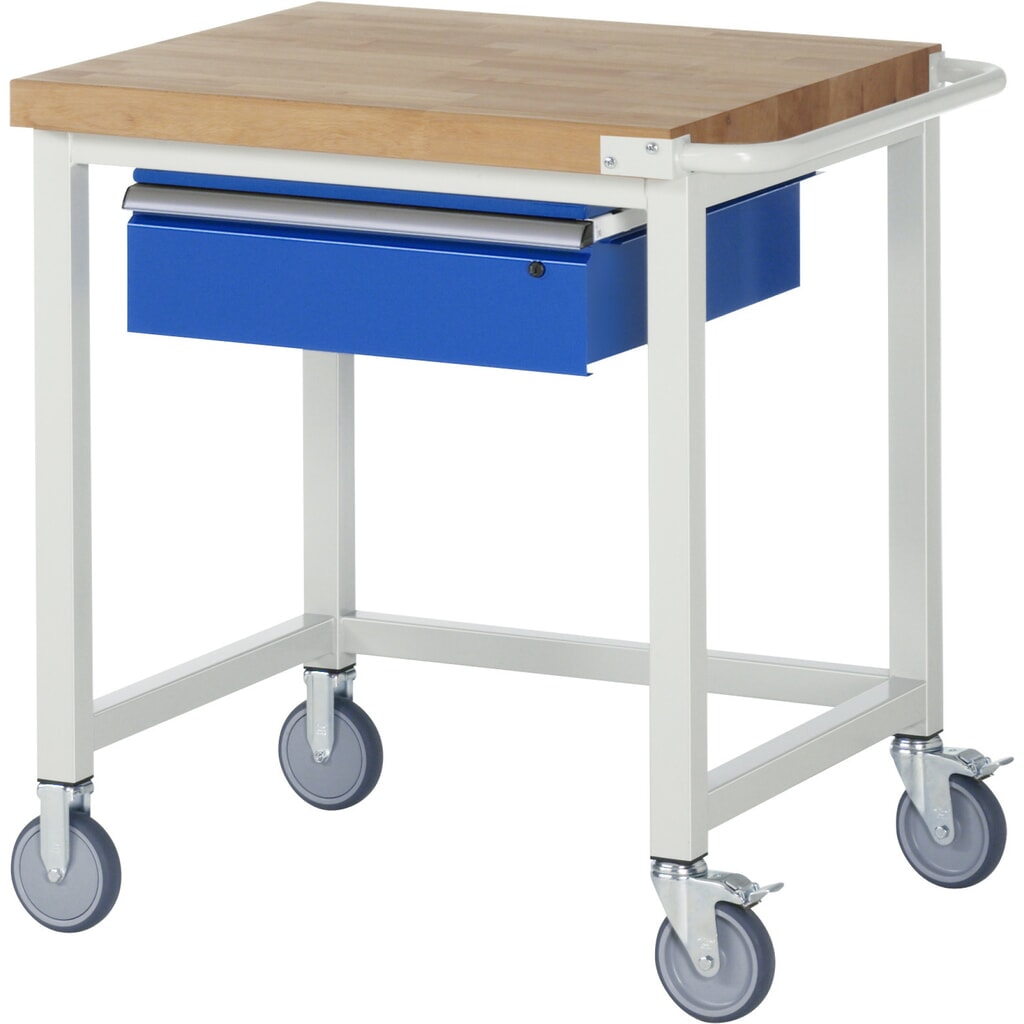 RAU mobile Werkbank Serie 8000, HxBxT 880-1.080 x 750 x 700 mm, 1 Schublade 1 x 150 mm, Schubladen-TK 50 kg Produktabbildung Nr. 1: RAU mobile Werkbank Serie 8000, HxBxT 880-1.080 x 750 x 700 mm, 1 Schublade 1 x 150 mm, Schubladen-TK 50 kg